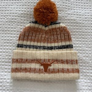Striped Knit Texas Longhorns Beanie with Pom Pom